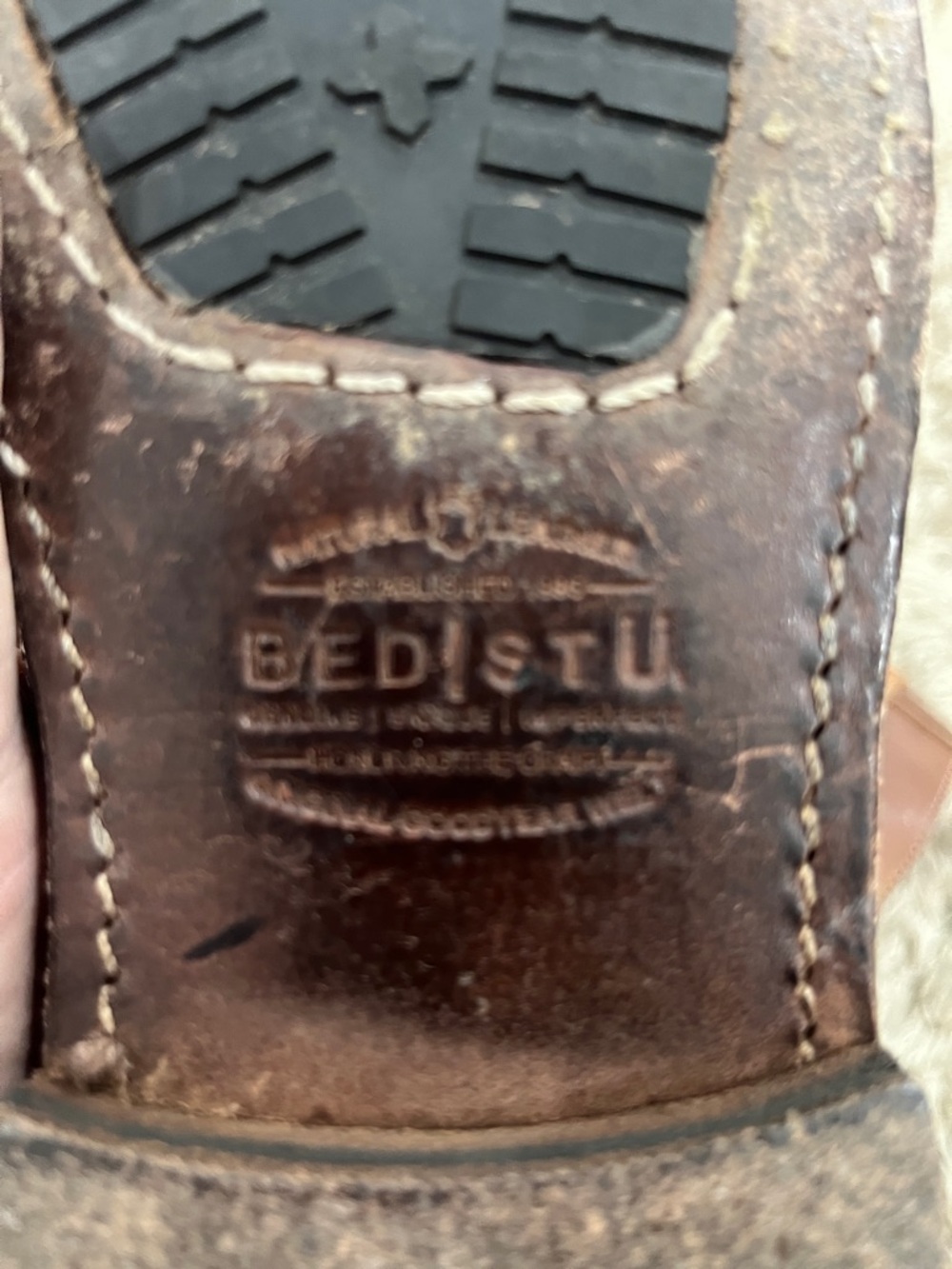 Bed|Stu Cobbler Series Distressed Leather Ankle Boots – Size 8 - Picture 8 of 8